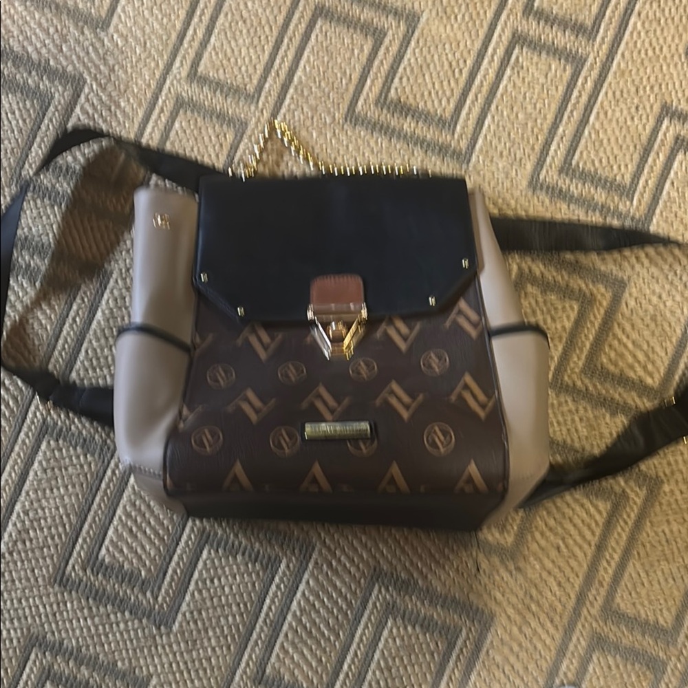 Adrienne Vittadini Brown and Black Backpack